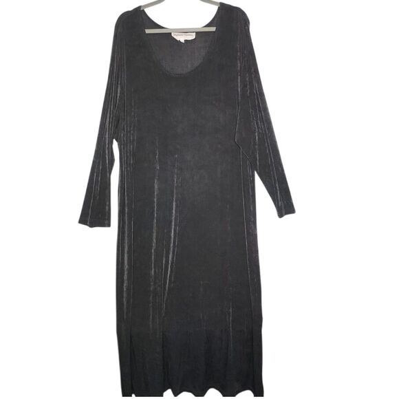 Stephanie Thomas‎ Black Maxi Dress Size 24 Long Sleeve - Picture 1 of 7